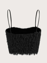Solid Plush Crop Cami Top
